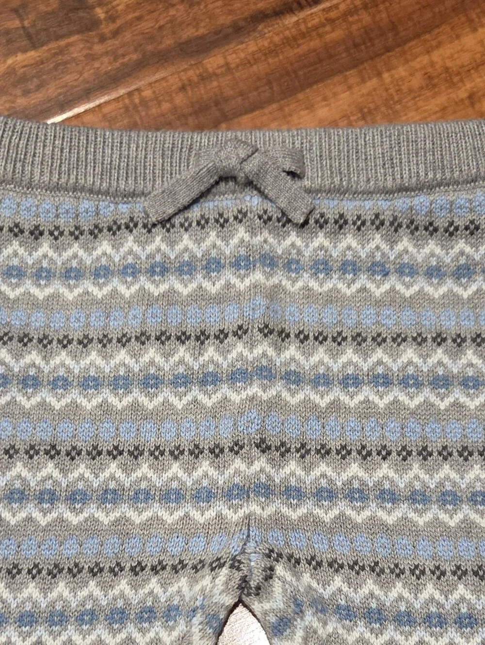 Janie and Jack NWT 3-6 months bear bodysuit & blue/gray fair isle sweater pants